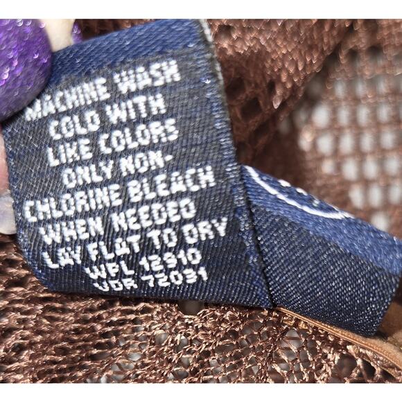 Vintage Lace Cardigan Kimono Top Sz 18/20 Medium Brown Fringe Boho Hippie USA - Picture 10 of 16